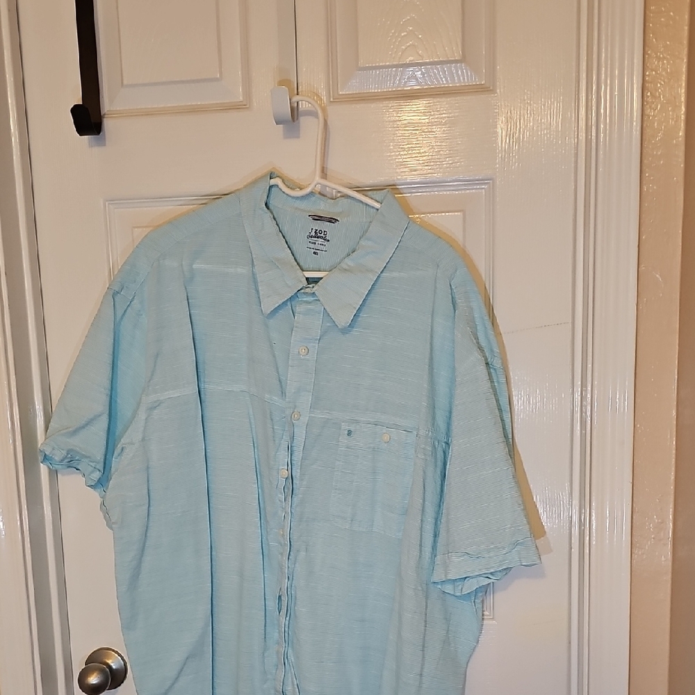 Izod Sky Blue Casual Button Down Shirt